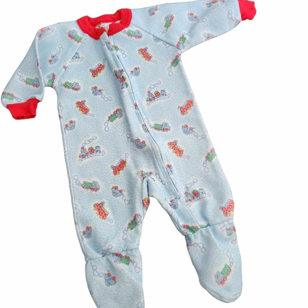 Vintage Sesame Street 1990's racing One Piece Footsie Pajamas 0-6 mo